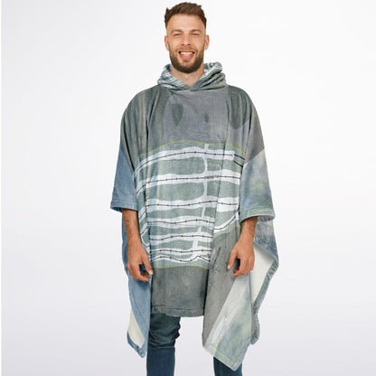 Voodoo Mountain, Michigan Ski Resort Map Flannel Blanket Poncho