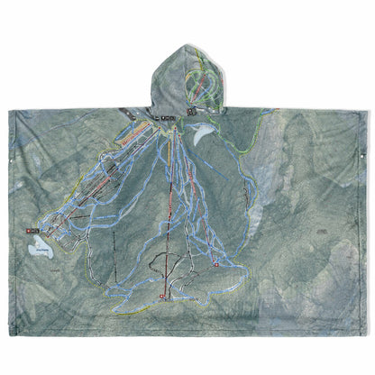 Smugglers Notch, Vermont Ski Resort Map Flannel Blanket Poncho