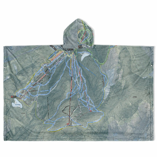 Smugglers Notch, Vermont Ski Resort Map Flannel Blanket Poncho