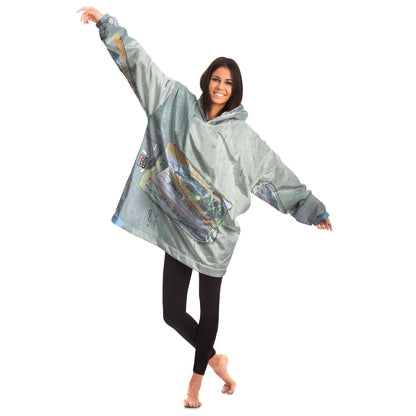 Ski Sawmill, Pennsylvania Ski Trail Map Snug Hoodie