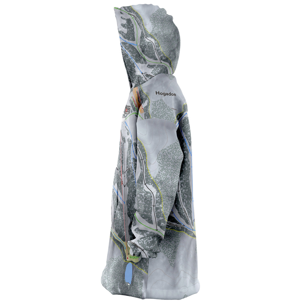 Hogadon, Wyoming Ski Trail Map Snug Hoodie