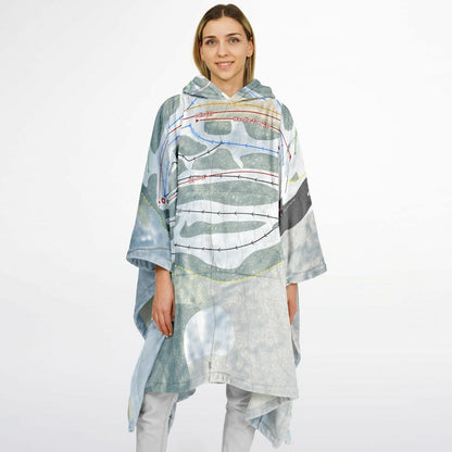 Norway Mountain, Michigan Ski Resort Map Flannel Blanket Poncho