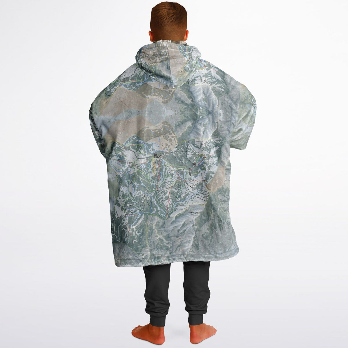 Powder Mountain, Utah Ski Resort Map Reversible Snug Hoodie