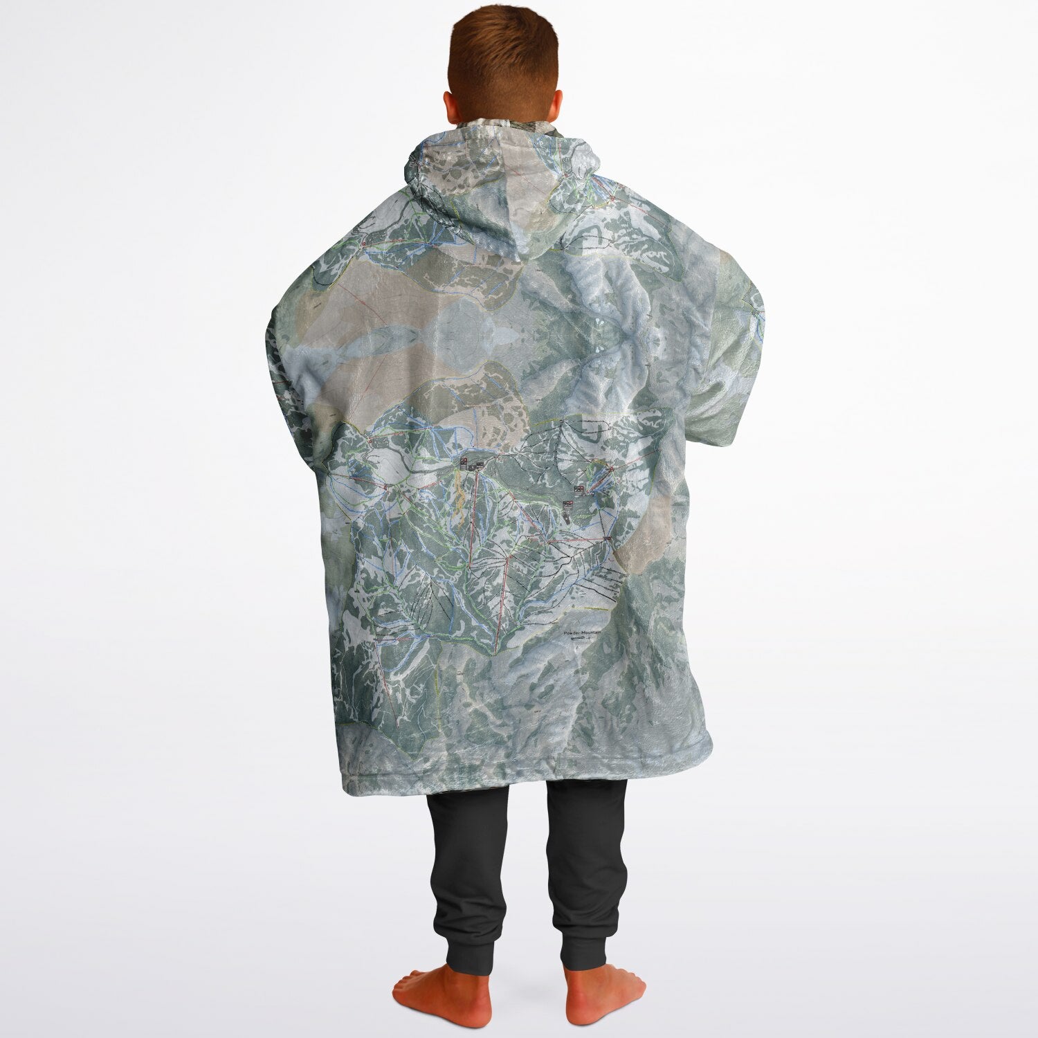 Powder Mountain, Utah Ski Resort Map Reversible Snug Hoodie