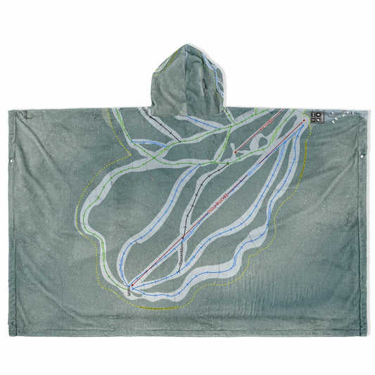 Purden Ski Village, British Columbia Ski Resort Map Flannel Blanket Poncho