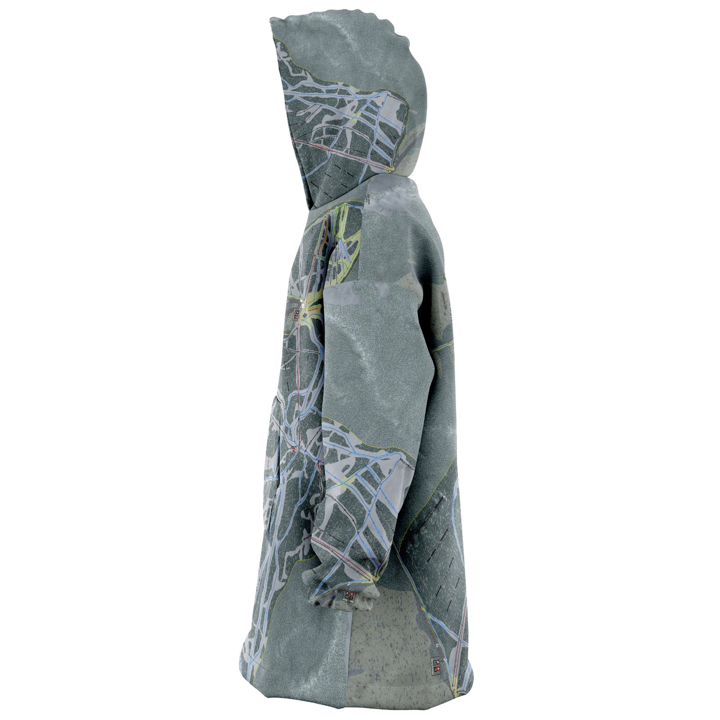 Whitewater, British Columbia Ski Trail Map Snug Hoodie