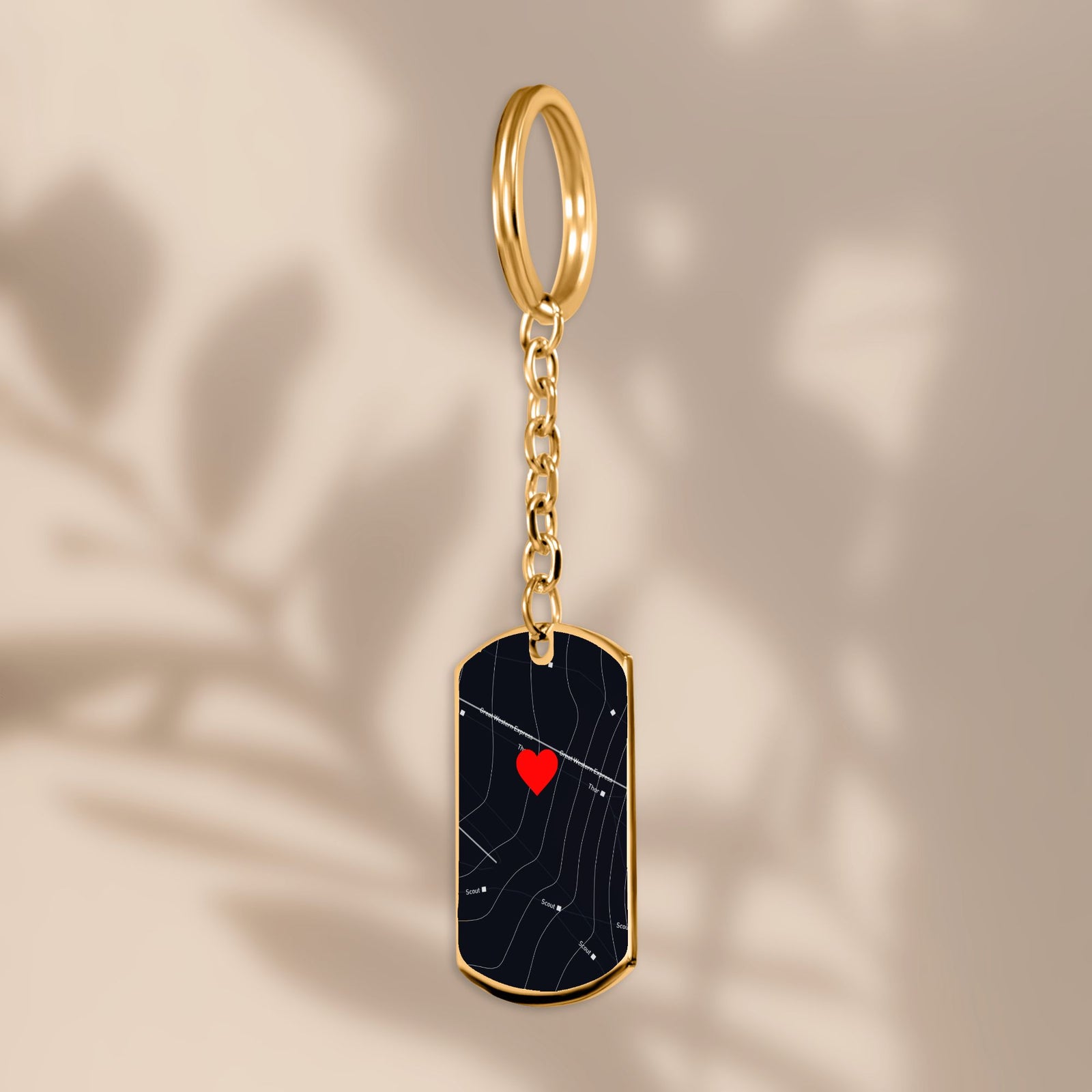 Custom Message Ski Map Keychain - Add Your Resort!