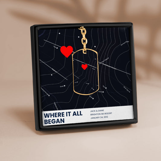 Custom Message Ski Map Keychain - Add Your Resort!