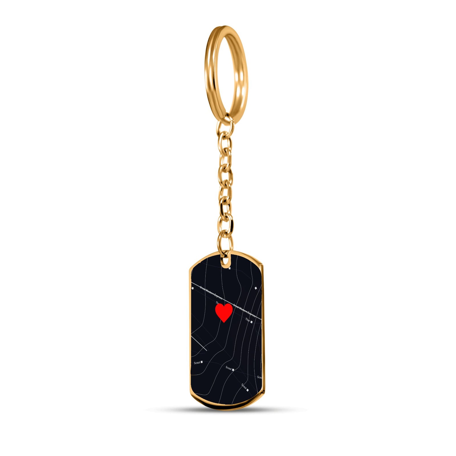 Custom Message Ski Map Keychain - Add Your Resort!