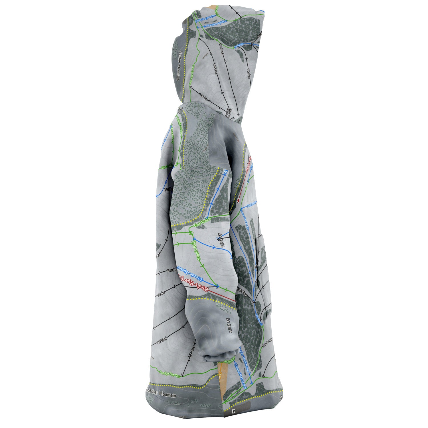 Soldier Mountain, Idaho Ski Trail Map - Snug Hoodie