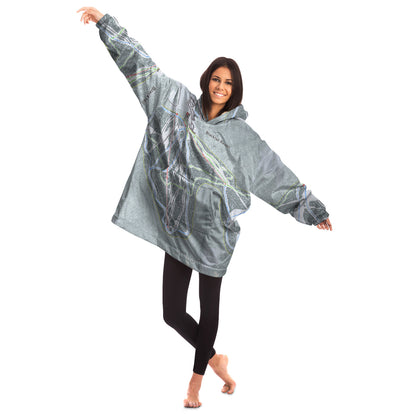 Blacktail, Montana Ski Trail Map - Snug Hoodie - Powderaddicts