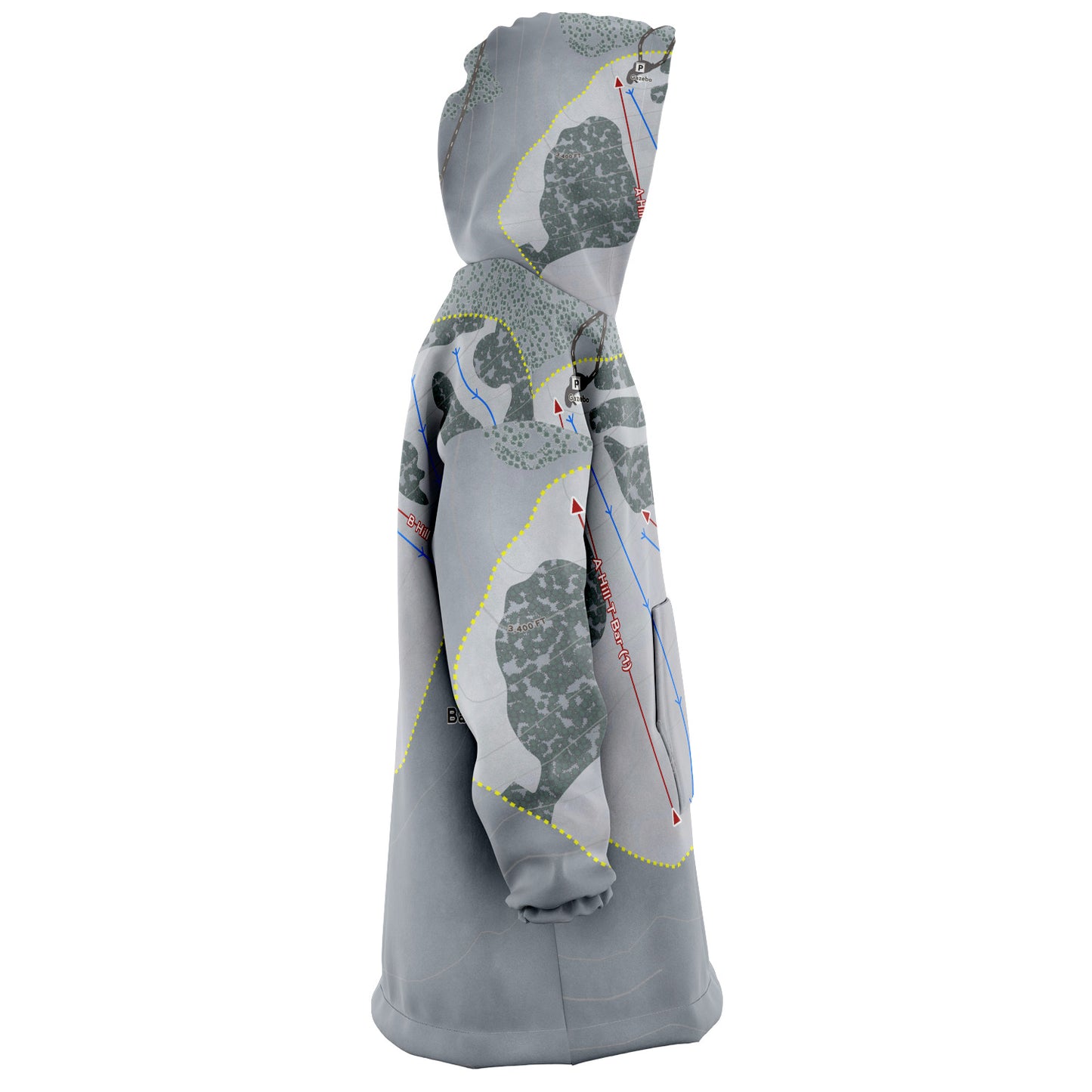 Badger Mountain, Washington Ski Trail Map - Snug Hoodie
