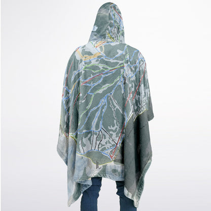 Brighton, Utah Ski Resort Map Flannel Blanket Poncho