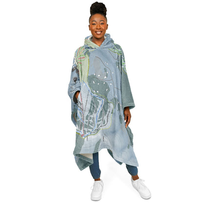 Granby Ranch, Colorado Ski Resort Map Flannel Blanket Poncho