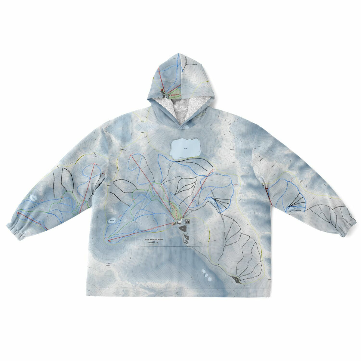 The Remarkables, New Zealand Ski Trail Map - Snug Hoodie