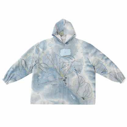 The Remarkables, New Zealand Ski Trail Map - Snug Hoodie - Powderaddicts