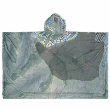 Waterville Valley, New Hampshire Ski Resort Map Flannel Blanket Poncho