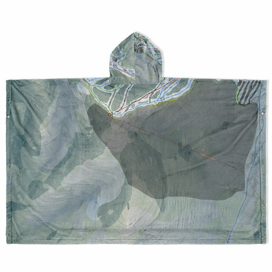 Waterville Valley, New Hampshire Ski Resort Map Flannel Blanket Poncho