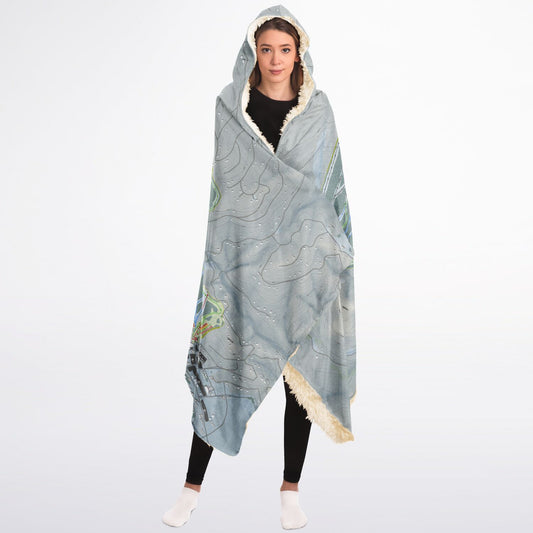 Angel Fire, New Mexico Ski Trail Map - Adult Hooded Blanket