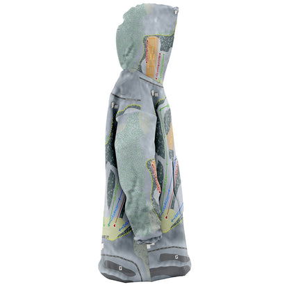 Boyce Park, Pennsylvania Ski Trail Map Snug Hoodie - Powderaddicts