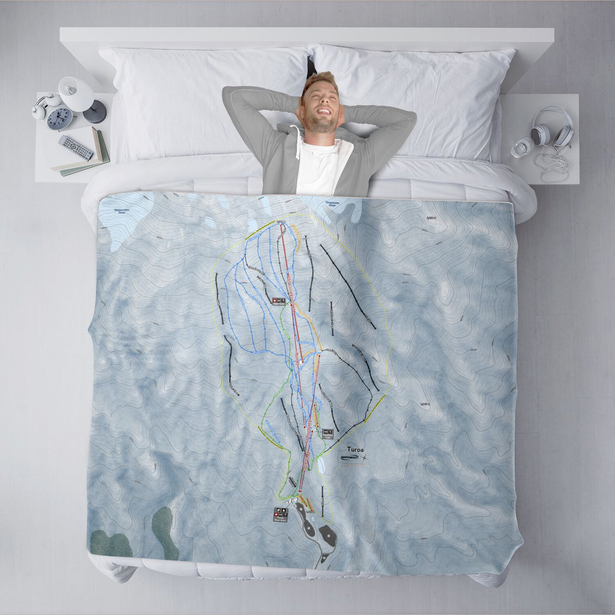 Turoa, New Zealand Ski Resort Map XL Blanket