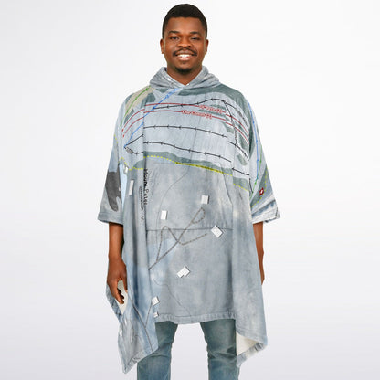 Mount Peter, New York Ski Resort Map Flannel Blanket Poncho