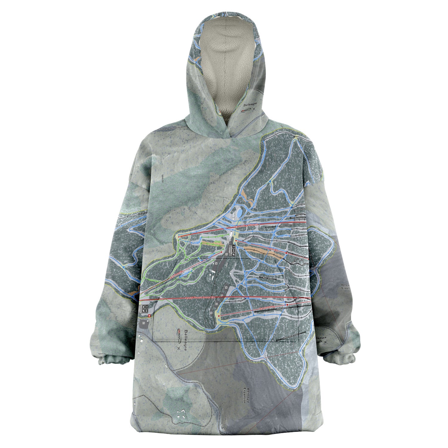 Belleayre, New York Ski Trail Map - Snug Hoodie