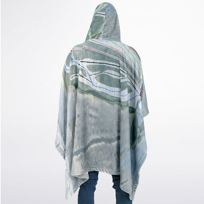 Cazenovia, New York Ski Resort Map Flannel Blanket Poncho