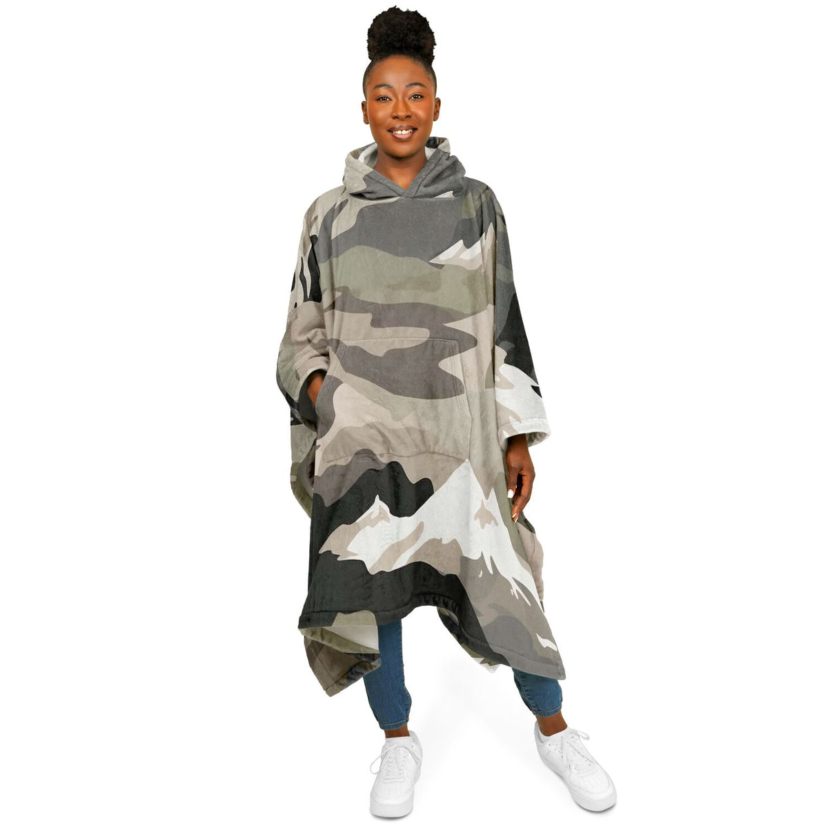 Army Camouflage Pattern, Flannel Blanket Poncho