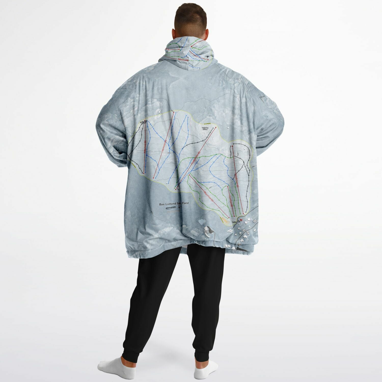 Ben Lomond Ski Resort, Australia Ski Trail Map - Snug Hoodie - Powderaddicts