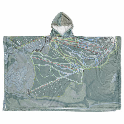 Sugarloaf, Maine Ski Resort Map Flannel Blanket Poncho