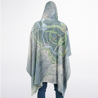 Catamount, New York Ski Resort Map Flannel Blanket Poncho
