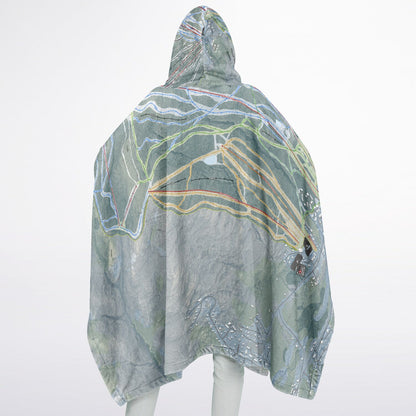 Mount Snow, Vermont Ski Resort Map Flannel Blanket Poncho
