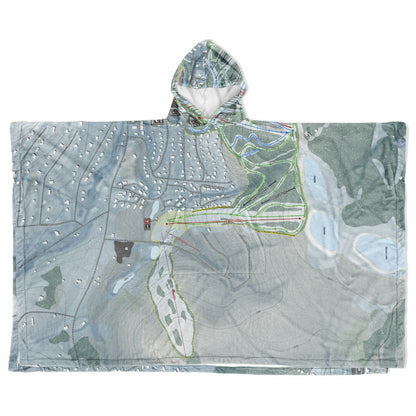 Holimont, New York Ski Resort Map Flannel Blanket Poncho