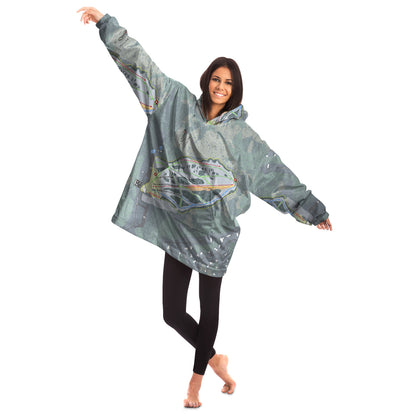 Hilltop, Alaska Ski Trail Map Snug Hoodie