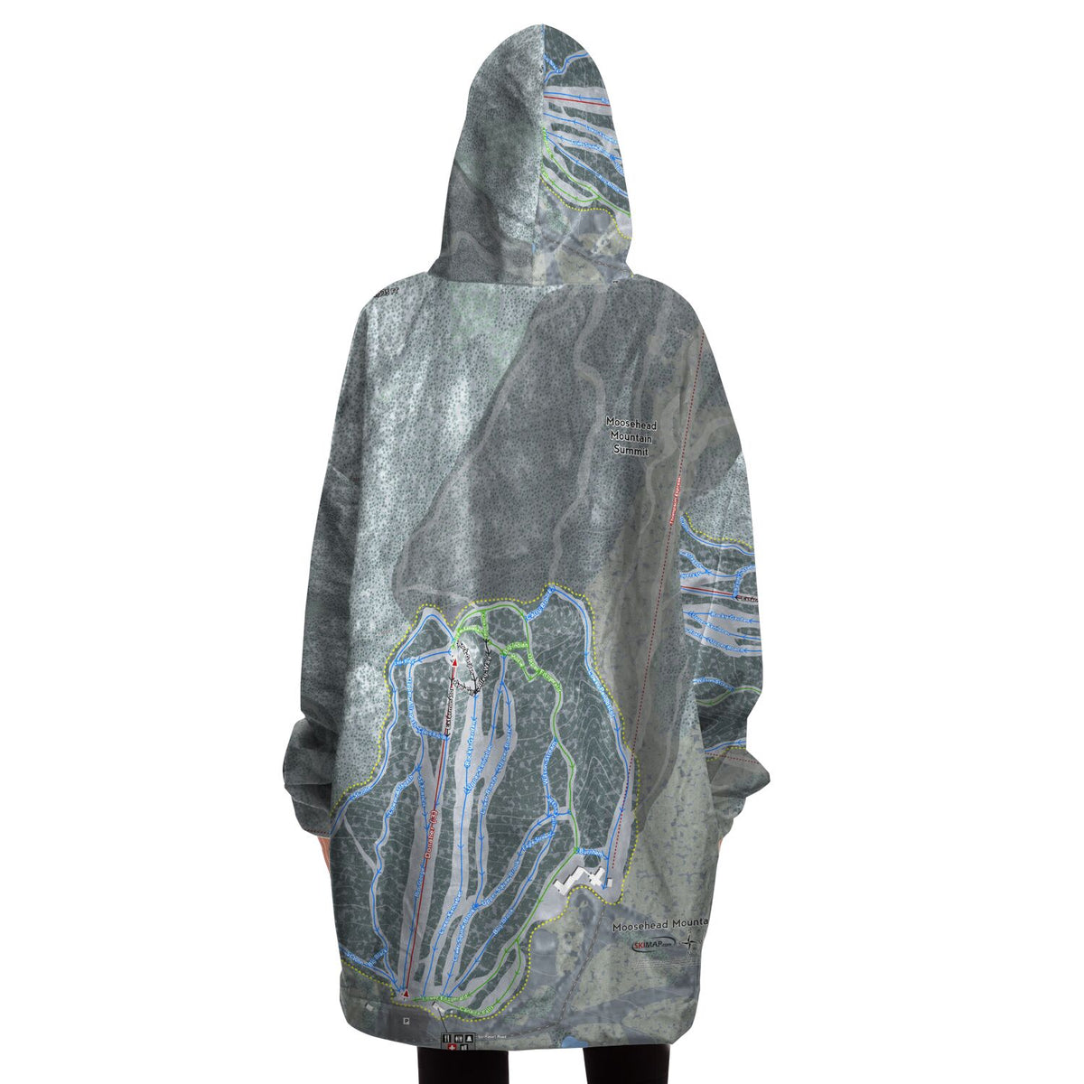Moosehead Mountain, Maine Ski Trail Map - Snug Hoodie