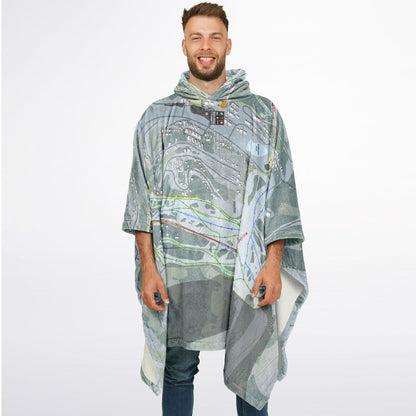 Brian Head, Utah Ski Resort Map Flannel Blanket Poncho