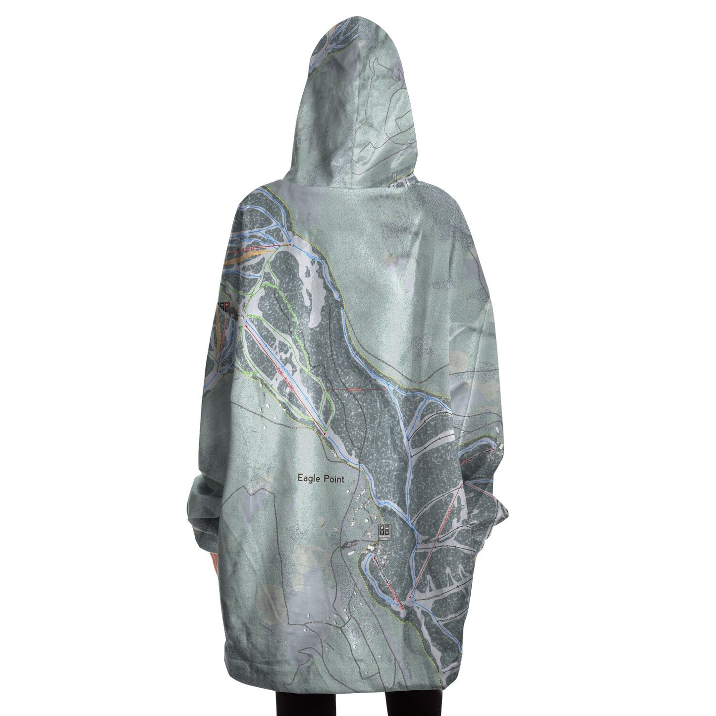 Eagle Point, Utah Ski Trail Map - Snug Hoodie - Powderaddicts