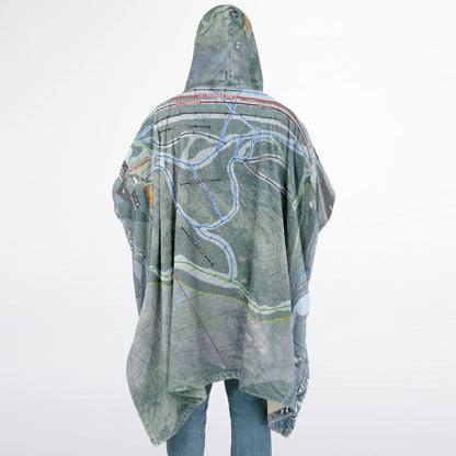 Berkshire East, Massachusetts Ski Resort Map Flannel Blanket Poncho