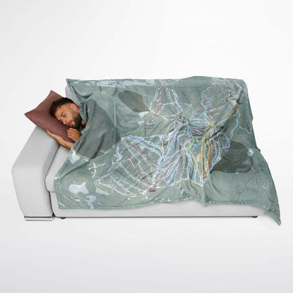 Northstar, California Ski Resort Map Flannel Blanket Poncho