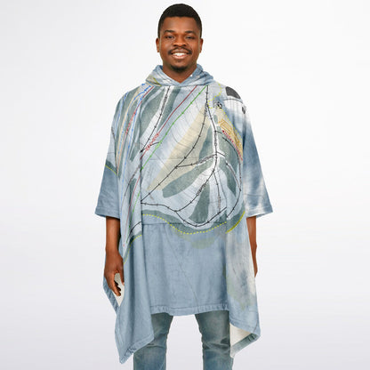 Treetops, Michigan Ski Resort Map Flannel Blanket Poncho