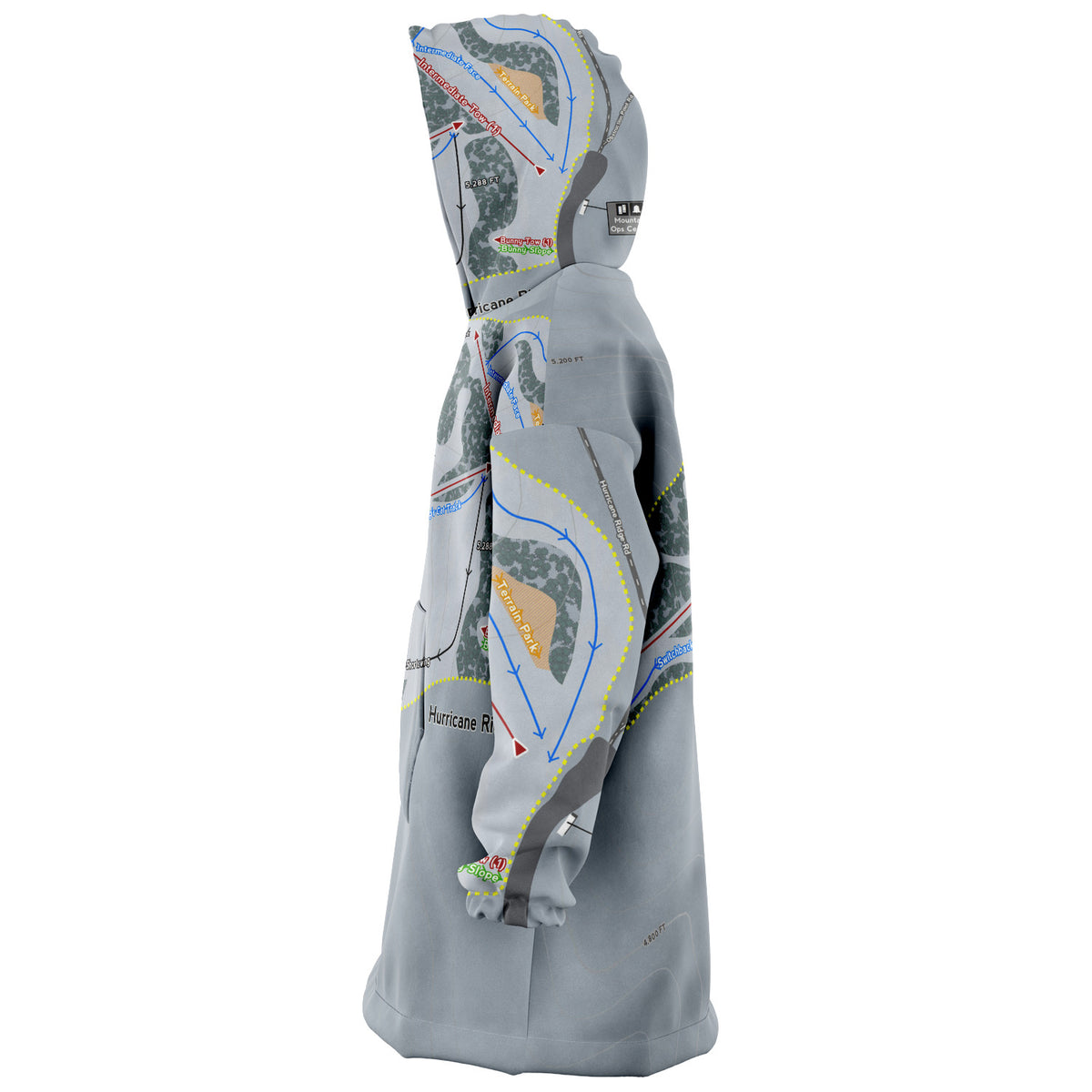 Hurricane Ridge, Washington Ski Trail Map - Snug Hoodie