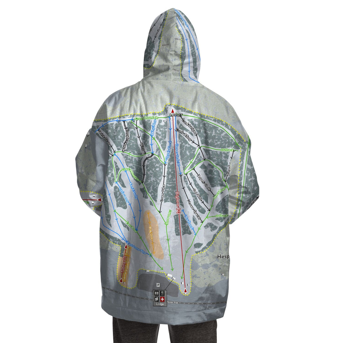 Hesperus, Colorado Ski Trail Map - Snug Hoodie