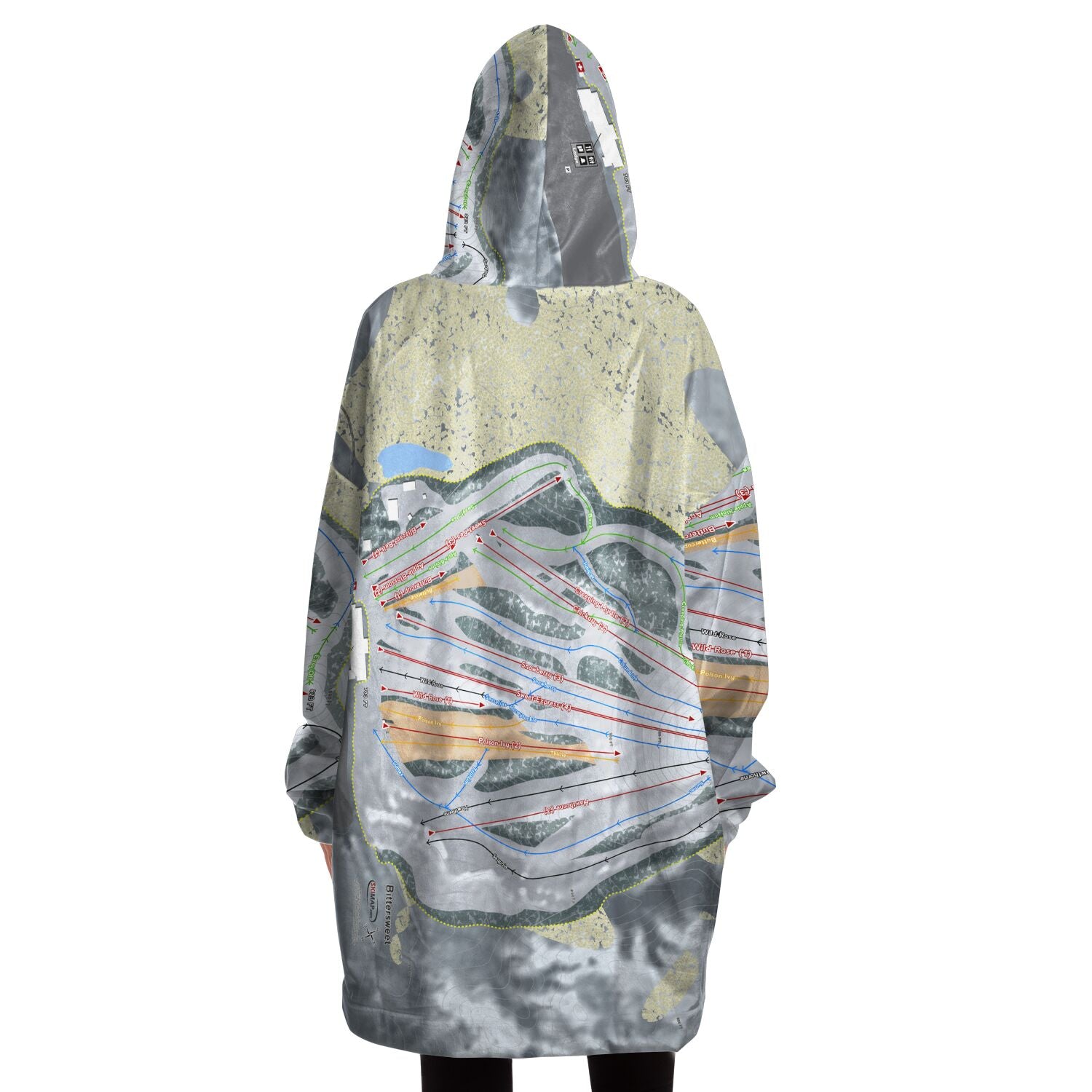 Bittersweet, Michigan Ski Trail Map Snug Hoodie