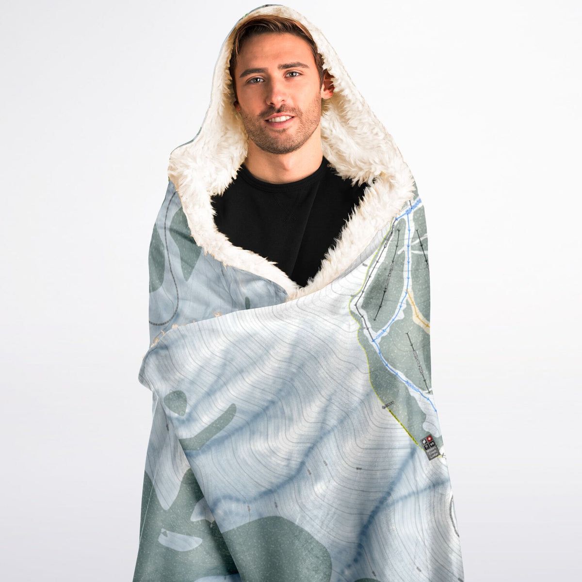 Mt Rose, Nevada Ski Trail Map - Adult Hooded Blanket