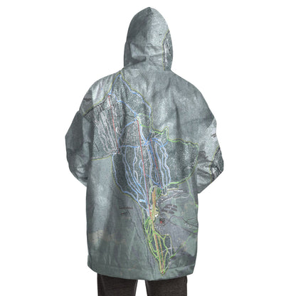 Saddleback, Maine Ski Trail Map - Snug Hoodie - Powderaddicts