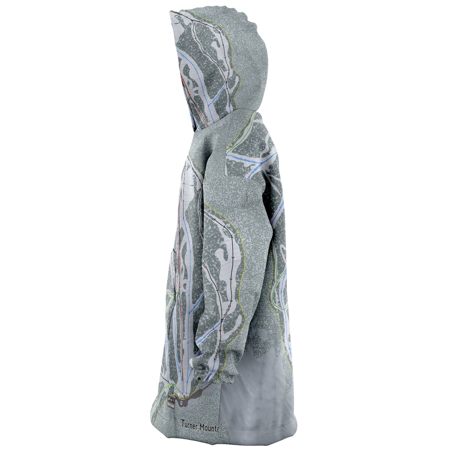 Turner Mountain, Montana Ski Trail Map Snug Hoodie