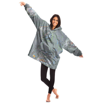 Summit At Snoqualmie, Washington Ski Trail Map - Snug Hoodie - Powderaddicts