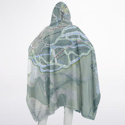 Magic Mountain, Vermont Ski Resort Map Flannel Blanket Poncho