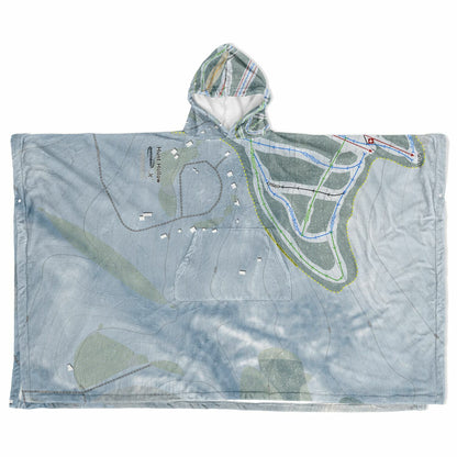 Hunt Hollow, New York Ski Resort Map Flannel Blanket Poncho